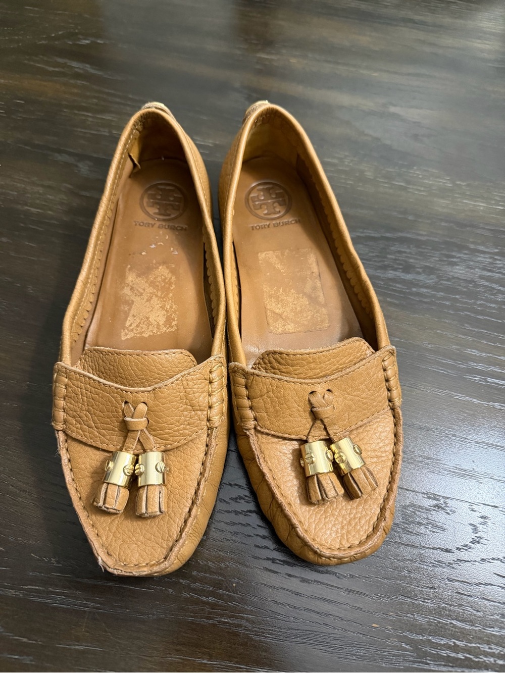 Tory Burch Tan Leather Tassel Loafers size 9